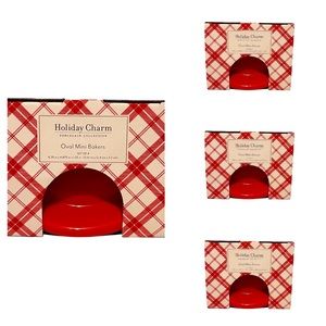 4 Pkg Robert Stanley Porcelain Collection Oval Mini Bakers Christmas Tableware